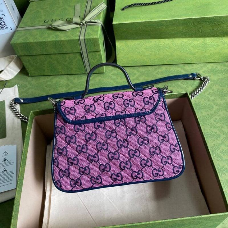 Replica Gucci Gg Marmont Multicolor Mini Top Handle Bag 583571 - Image 3