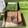 Best Replicas Bags - Gucci GG Marmont Rose Beige Matelasse Leather Mini Top Handle Bag 583571 Top Quality Louis Vuitton LV Replica Bags On Sales
