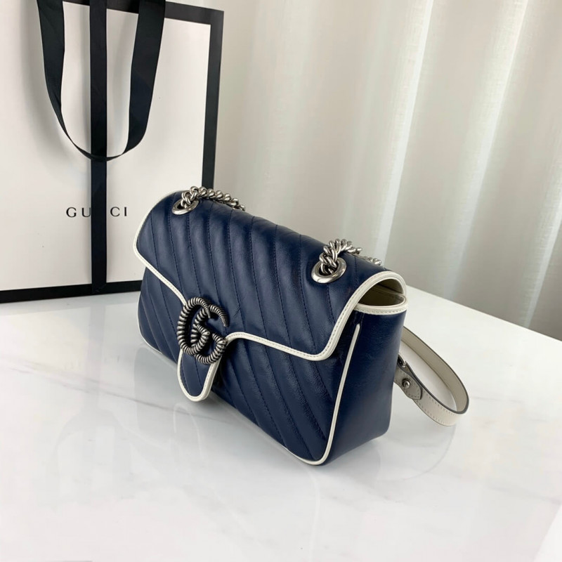 Replica Gucci Gg Marmont Small Shoulder Bag 443497 Blue - Image 4