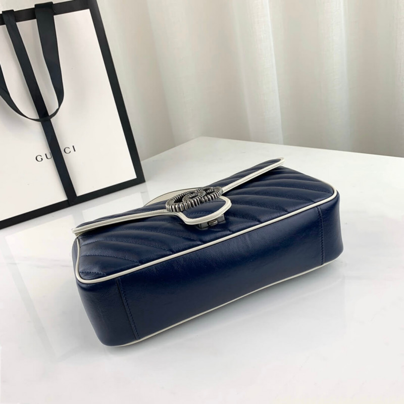 Replica Gucci Gg Marmont Small Shoulder Bag 443497 Blue - Image 6