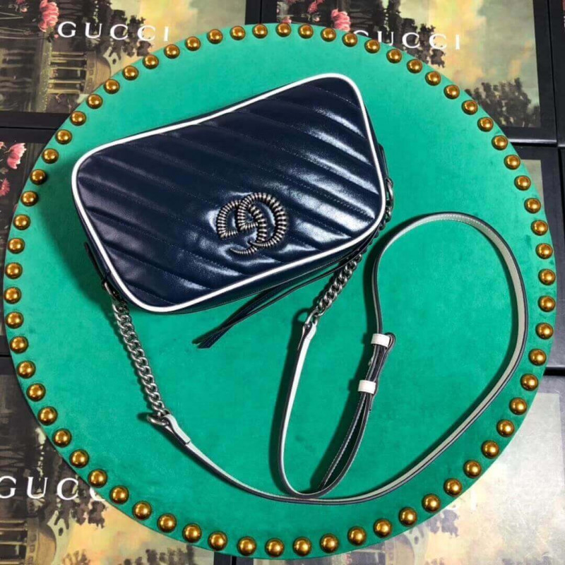 Replica Gucci Gg Marmont Small Shoulder Bag 447632 Blue - Image 5