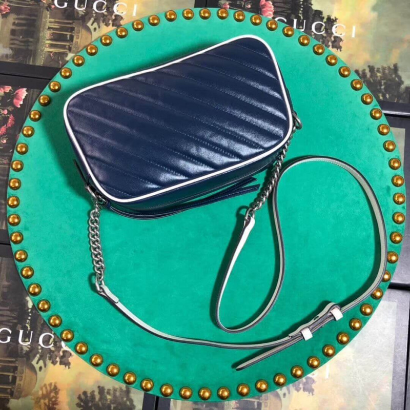 Replica Gucci Gg Marmont Small Shoulder Bag 447632 Blue - Image 6