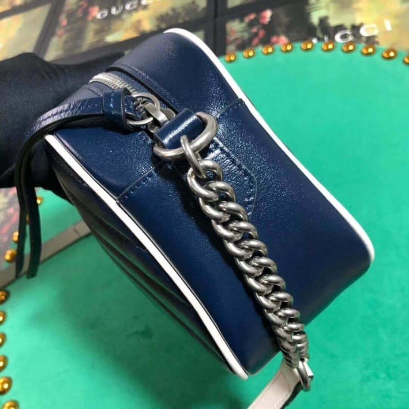Replica Gucci Gg Marmont Small Shoulder Bag 447632 Blue - Image 8