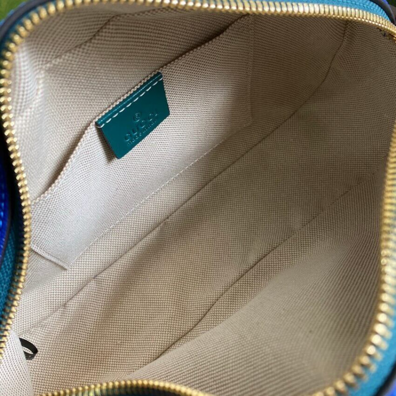 Replica Gucci Gg Marmont Small Shoulder Bag 447632 Blue And Emerald Leather - Image 7