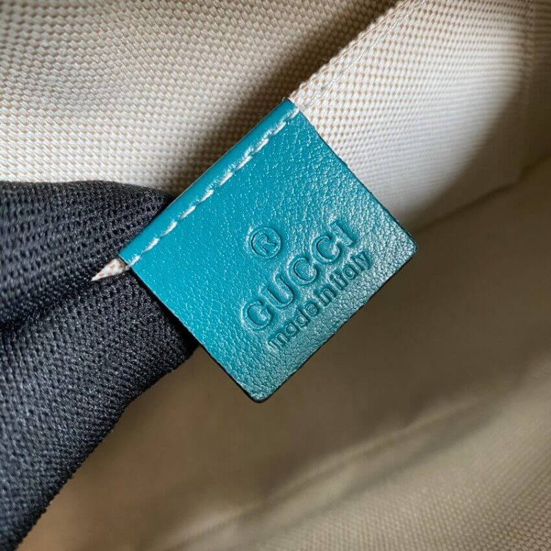Replica Gucci Gg Marmont Small Shoulder Bag 447632 Blue And Emerald Leather - Image 9