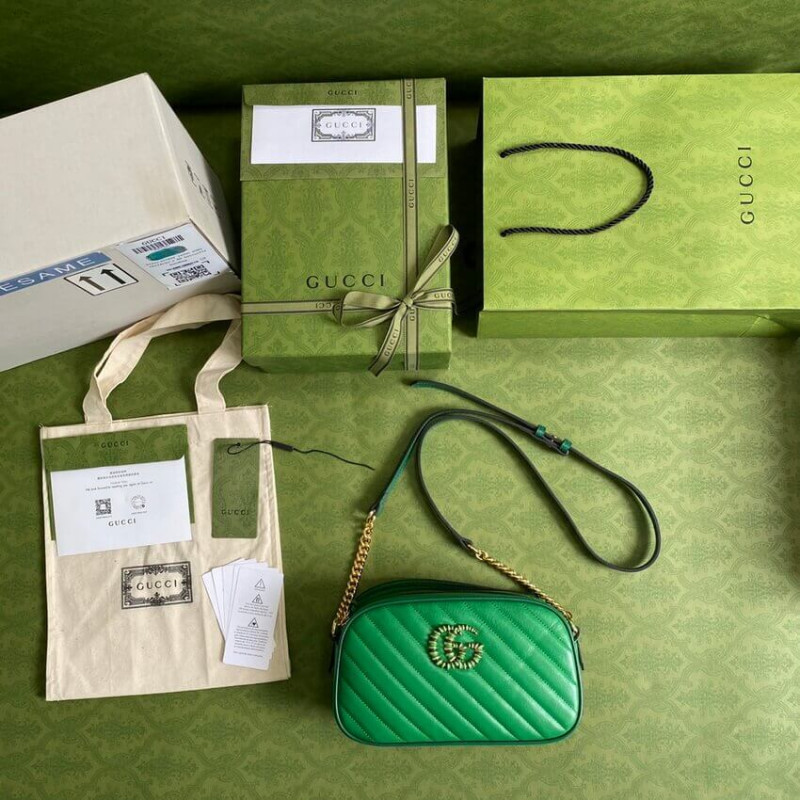 Replica Gucci Gg Marmont Small Shoulder Bag 447632 Green And Emerald Leather - Image 11