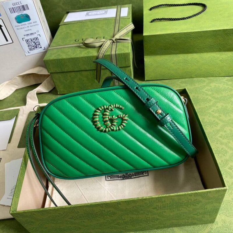 Replica Gucci Gg Marmont Small Shoulder Bag 447632 Green And Emerald Leather - Image 3