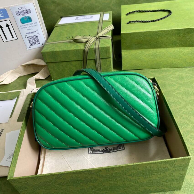 Replica Gucci Gg Marmont Small Shoulder Bag 447632 Green And Emerald Leather - Image 4