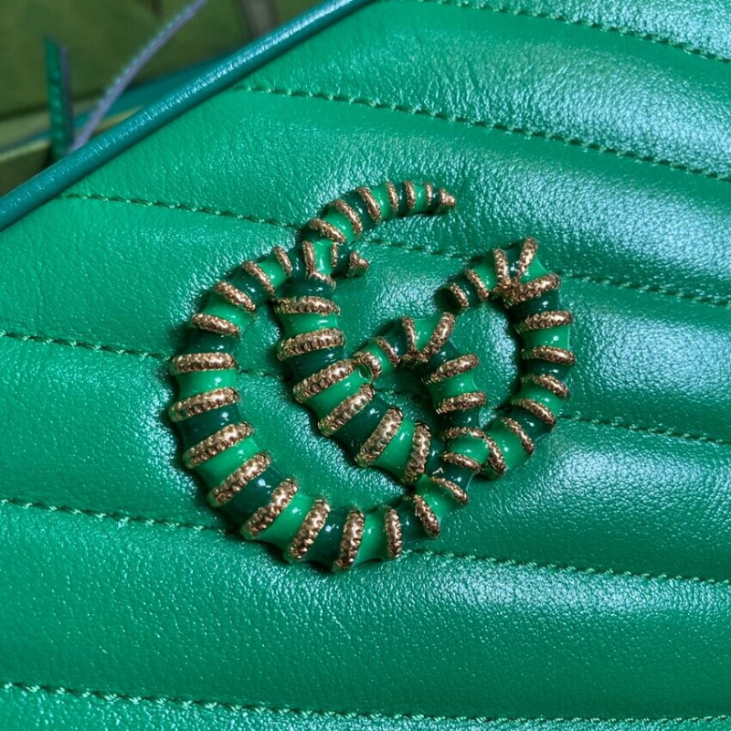 Replica Gucci Gg Marmont Small Shoulder Bag 447632 Green And Emerald Leather - Image 6