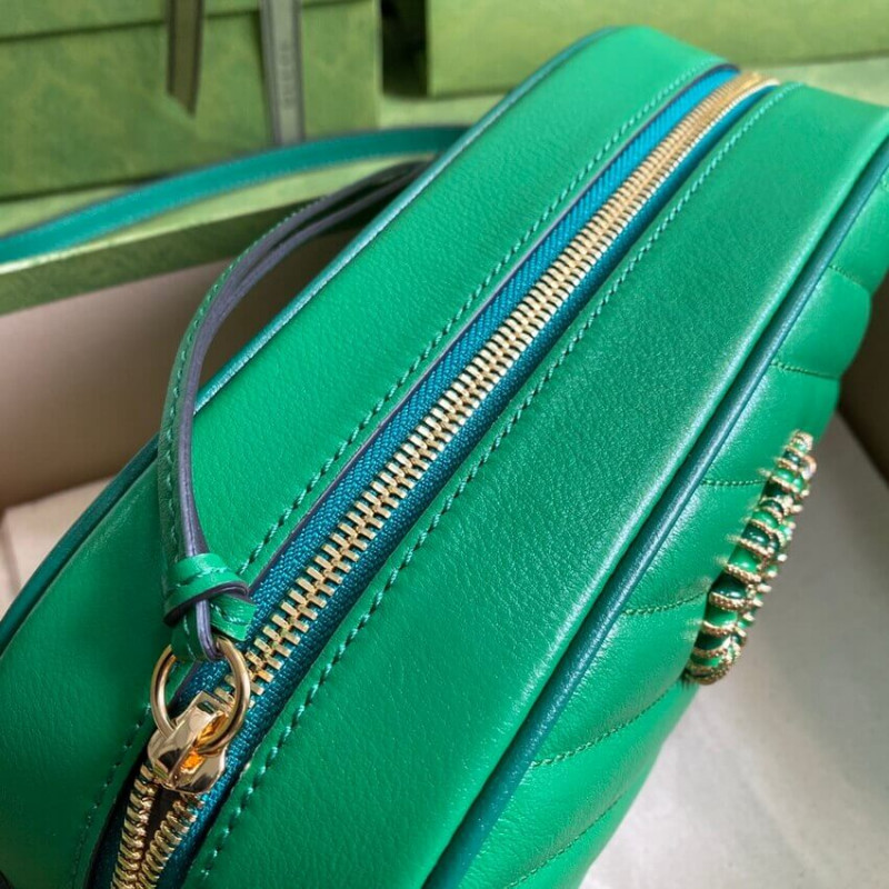 Replica Gucci Gg Marmont Small Shoulder Bag 447632 Green And Emerald Leather - Image 7