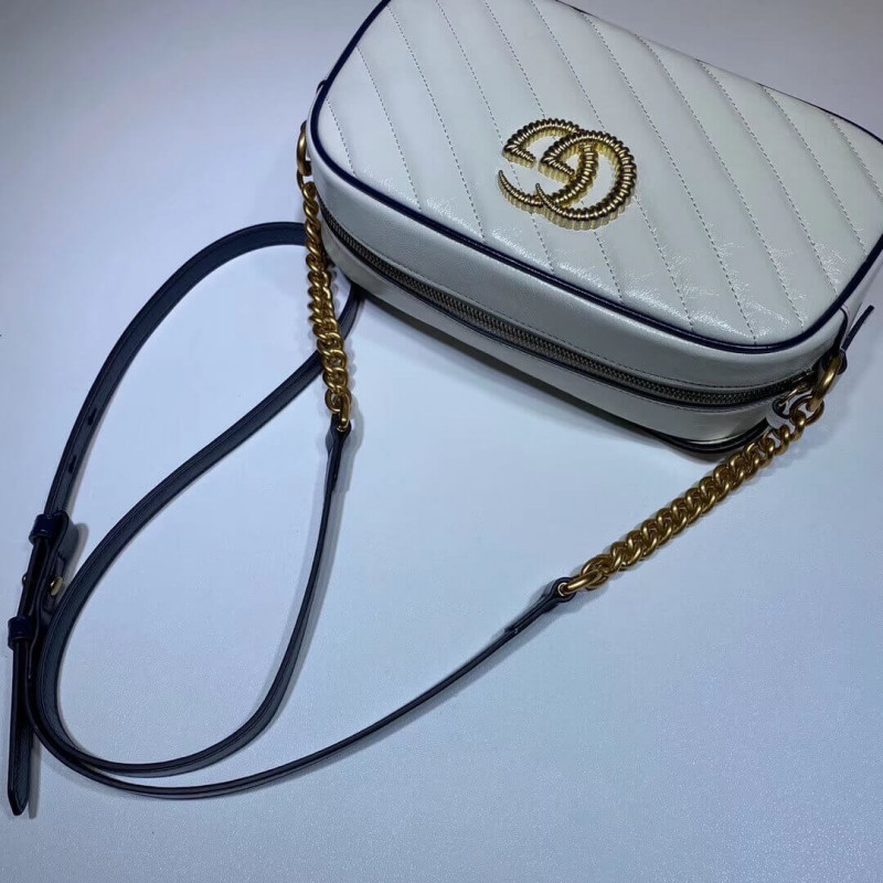 Replica Gucci Gg Marmont Small Shoulder Bag 447632 White - Image 8