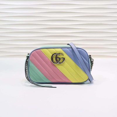 Alternative view of Replica Gucci Gg Marmont Small Shoulder Bag In Pastel And Rainbow 447632