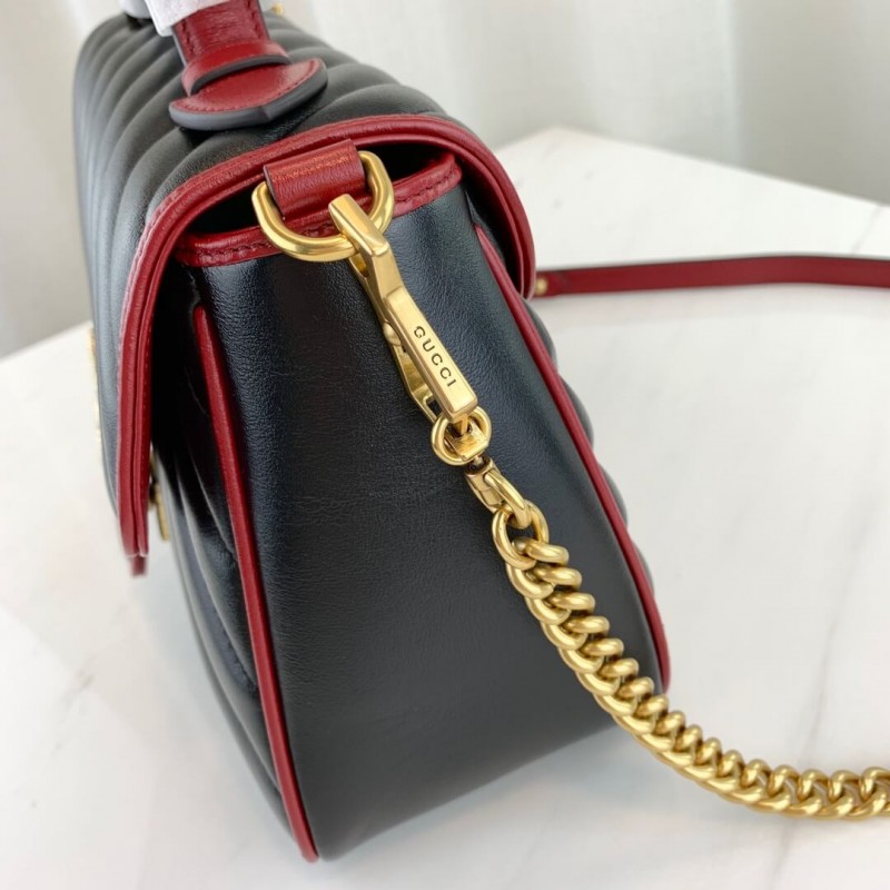 Replica Gucci Gg Marmont Small Top Handle Bag 498110 Black - Image 5