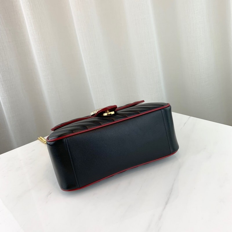 Replica Gucci Gg Marmont Small Top Handle Bag 498110 Black - Image 7