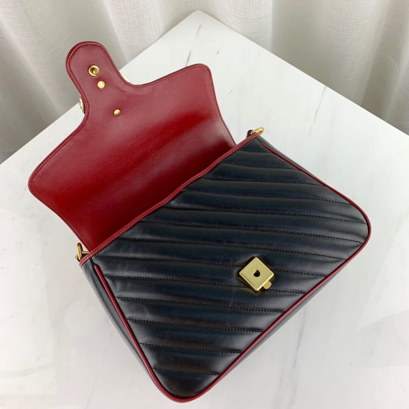 Replica Gucci Gg Marmont Small Top Handle Bag 498110 Black - Image 9