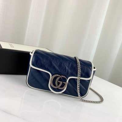 Alternative view of Replica Gucci Gg Marmont Super Mini Bag 574969 Blue