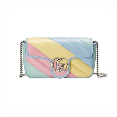 Alternative view of Replica Gucci Gg Marmont Super Mini Bag In Pastel And Rainbow 476433