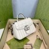 Best Replicas Bags - Gucci GG Marmont White Matelasse Leather Mini Top Handle Bag 583571 Top Quality Louis Vuitton LV Replica Bags On Sales