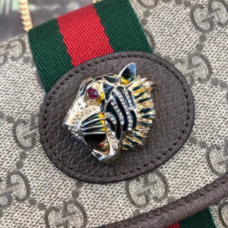 Replica Gucci Gg Supreme Rajah Mini Bag 573797 Coffee - Image 3
