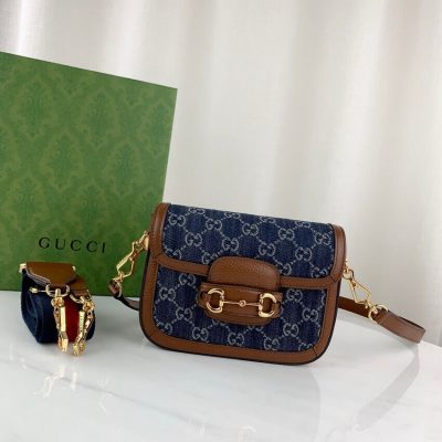 Alternative view of Replica Gucci Horsebit 1955 Denim Mini Bag 658574