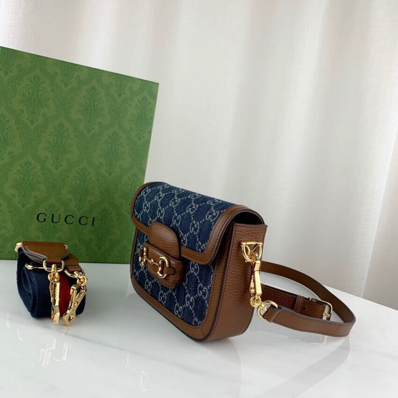 Replica Gucci Horsebit 1955 Denim Mini Bag 658574 - Image 3
