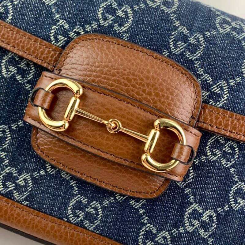 Replica Gucci Horsebit 1955 Denim Mini Bag 658574 - Image 6