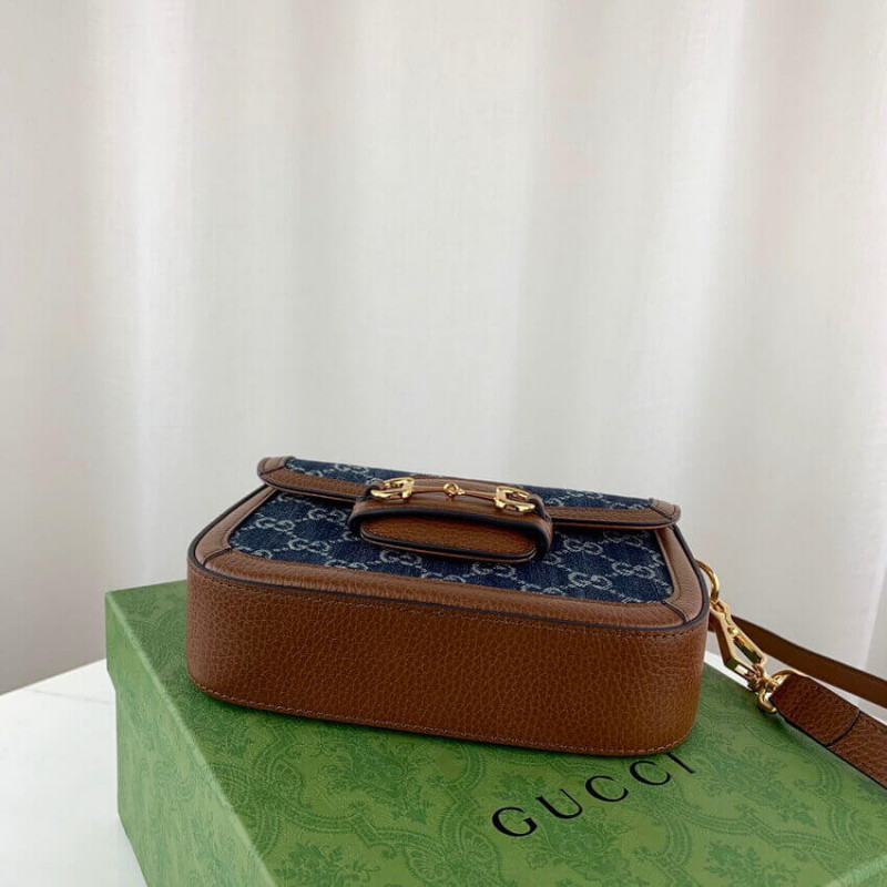 Replica Gucci Horsebit 1955 Denim Mini Bag 658574 - Image 9