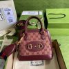 Best Replicas Bags - Gucci Horsebit 1955 GG Mini Bag 677212 in Burgundy GG Canvas Top Quality Louis Vuitton LV Replica Bags On Sales