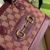 Best Replicas Bags - Gucci Horsebit 1955 GG Mini Bag 677212 in Burgundy GG Canvas Top Quality Louis Vuitton LV Replica Bags On Sales