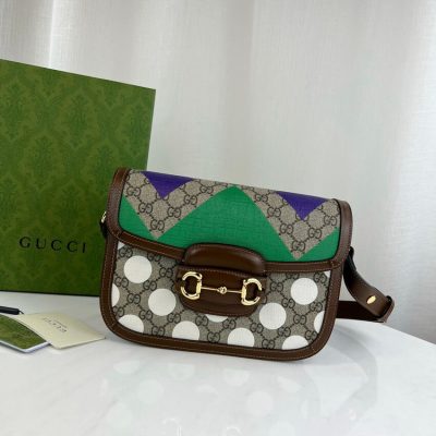 Alternative view of Replica Gucci Horsebit 1955 Shoulder Bag With Geometric Print 602204