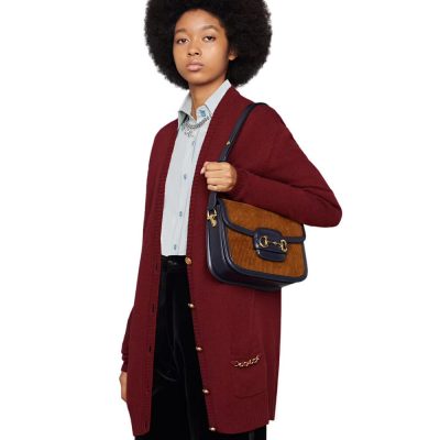 Alternative view of Replica Gucci Horsebit 1955 Small Bag 602204 Brown Corduroy