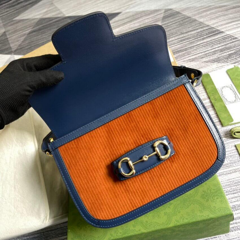 Replica Gucci Horsebit 1955 Small Bag 602204 Brown Corduroy - Image 10