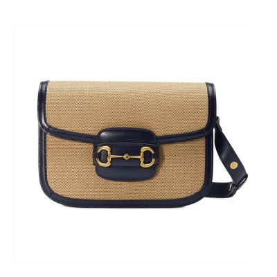 Replica Gucci Horsebit 1955 Small Bag 602204 In Beige Canvas