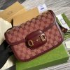 Best Replicas Bags - Gucci Horsebit 1955 Small Bag 602204 in Burgundy GG Canvas Top Quality Louis Vuitton LV Replica Bags On Sales
