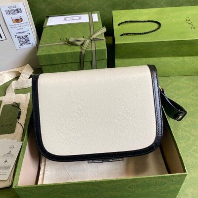 Alternative view of Replica Gucci Horsebit 1955 Small Bag 602204 In White/Sand Leather