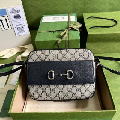 Alternative view of Replica Gucci Horsebit 1955 Small Bag In Blue 645454