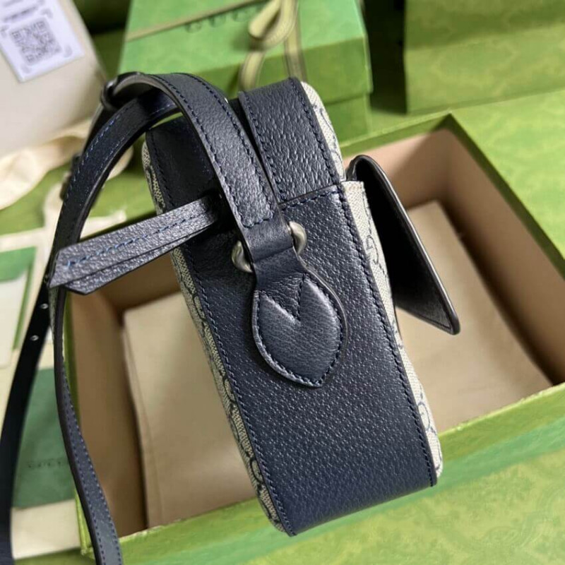 Replica Gucci Horsebit 1955 Small Bag In Blue 645454 - Image 5