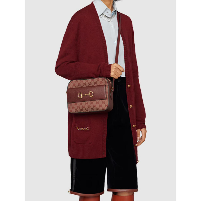 Replica Gucci Horsebit 1955 Small Bag In Burgundy 645454 - Image 3