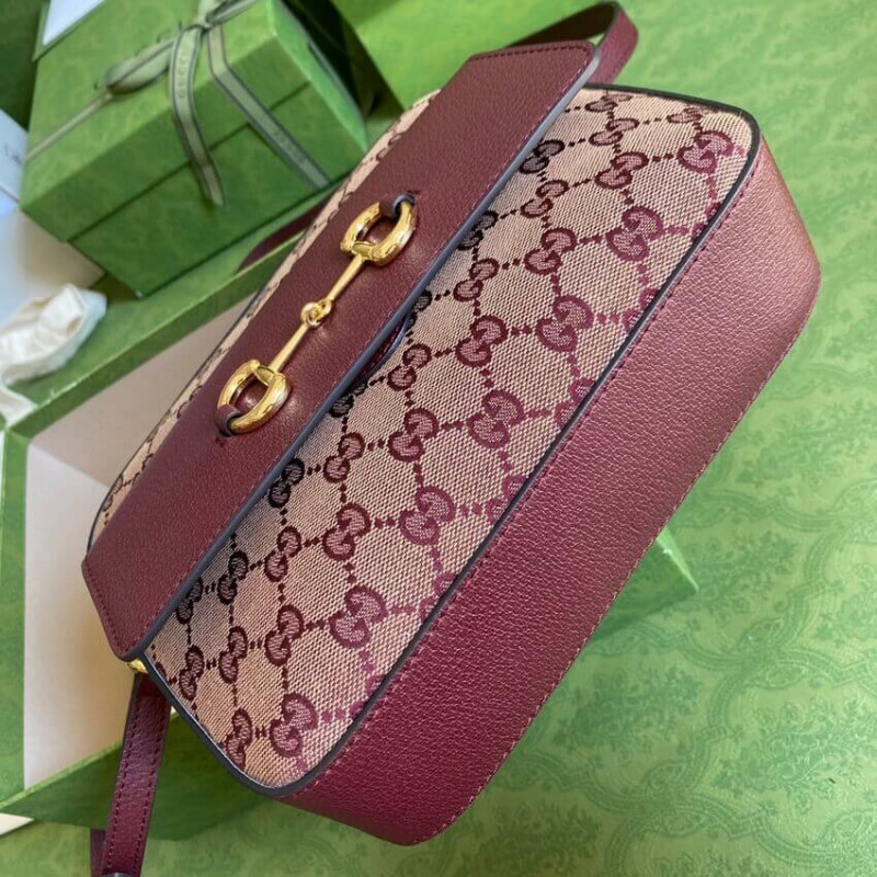 Replica Gucci Horsebit 1955 Small Bag In Burgundy 645454 - Image 6