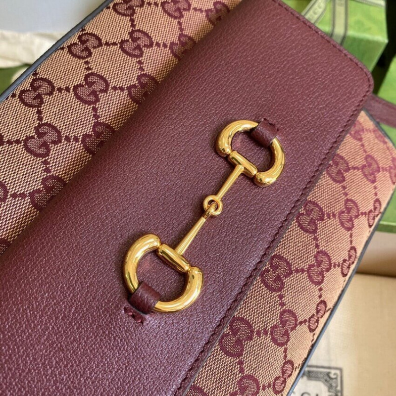 Replica Gucci Horsebit 1955 Small Bag In Burgundy 645454 - Image 7