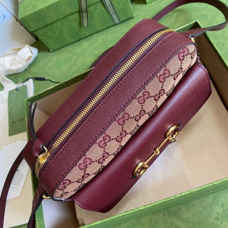 Replica Gucci Horsebit 1955 Small Bag In Burgundy 645454 - Image 8
