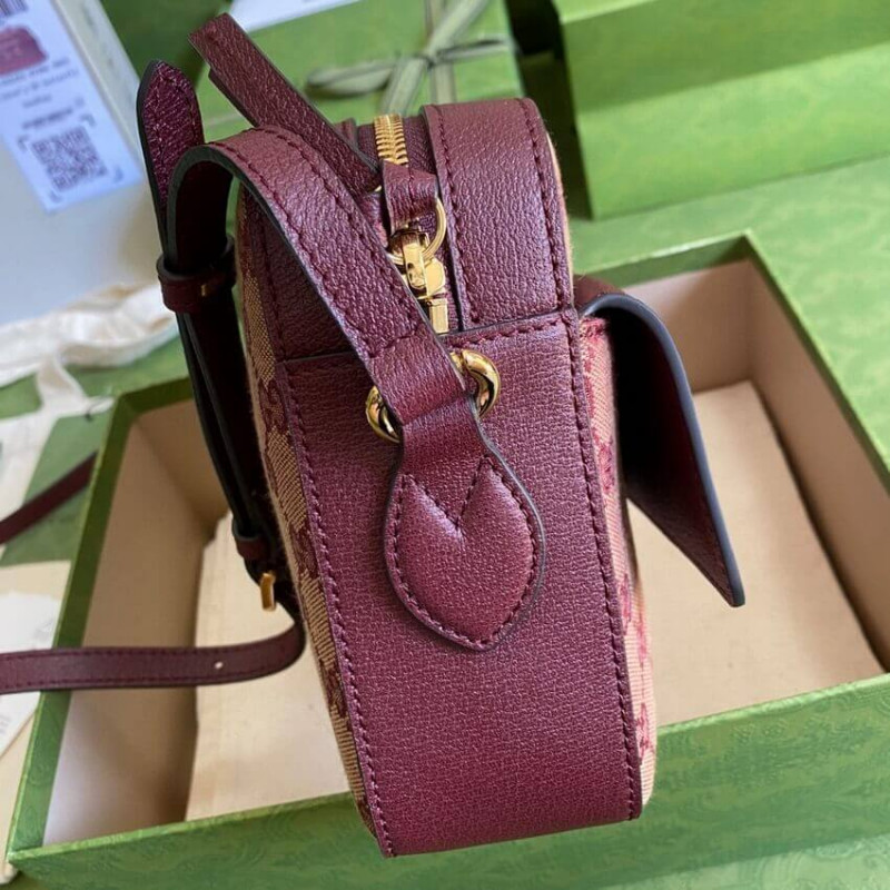 Replica Gucci Horsebit 1955 Small Bag In Burgundy 645454 - Image 9
