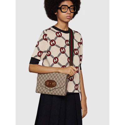 Alternative view of Replica Gucci Horsebit 1955 Small Bag In Gg Supreme 677286