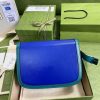 Best Replicas Bags - Gucci Horsebit 1955 Small Shoulder Bag 602204 Blue and Green Leather Best Louis Vuitton LV Replica Bags On Sales