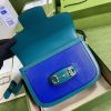 Best Replicas Bags - Gucci Horsebit 1955 Small Shoulder Bag 602204 Blue and Green Leather Best Louis Vuitton LV Replica Bags On Sales