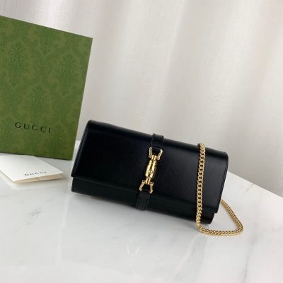 Alternative view of Replica Gucci Jackie 1961 Calfskin Chain Wallet 652681