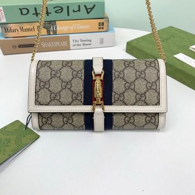 Alternative view of Replica Gucci Jackie 1961 Chain Wallet 652681 White