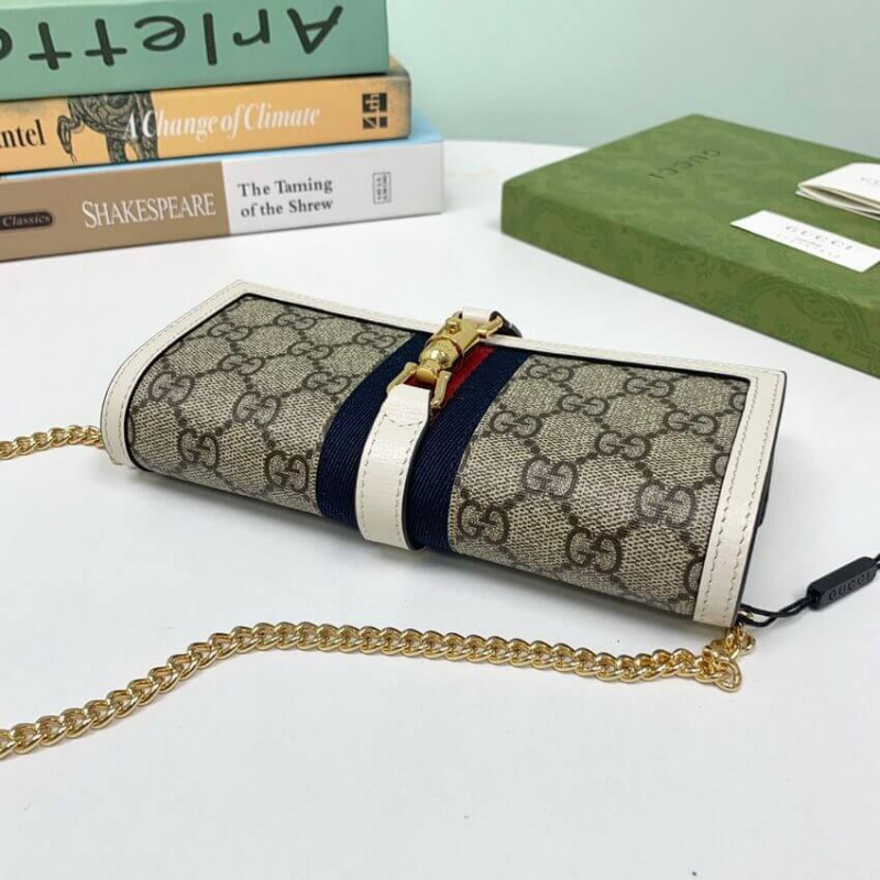 Replica Gucci Jackie 1961 Chain Wallet 652681 White - Image 4