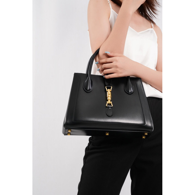 Replica Gucci Jackie 1961 Medium Tote Bag In Black Leather 649016 - Image 2