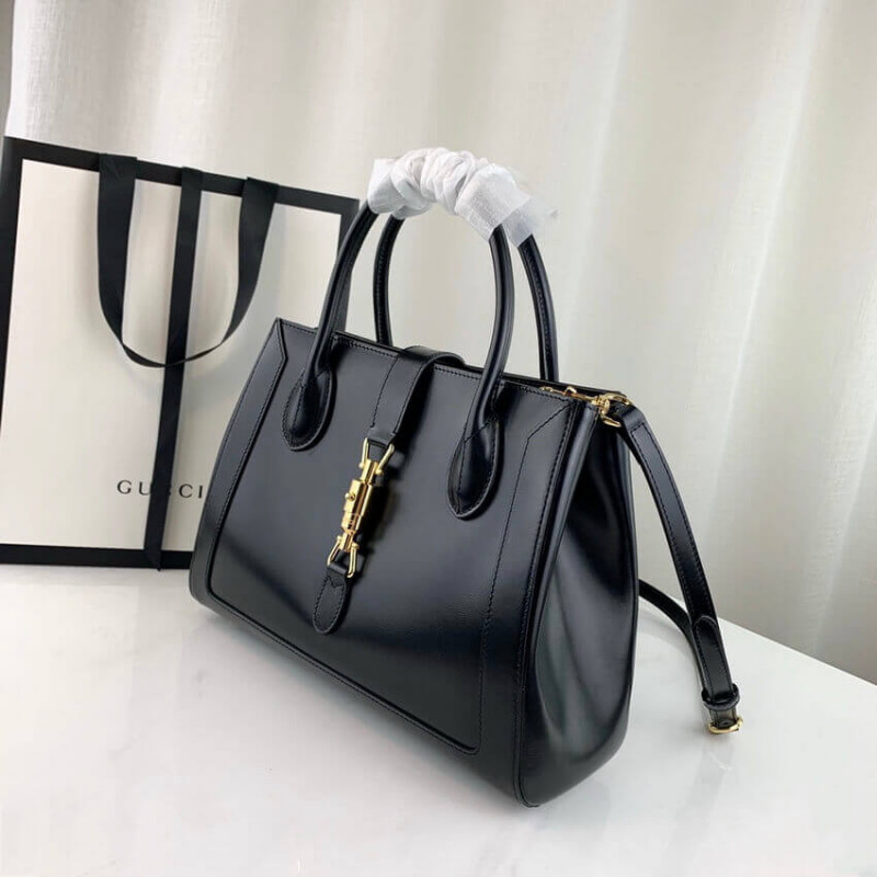 Replica Gucci Jackie 1961 Medium Tote Bag In Black Leather 649016 - Image 11